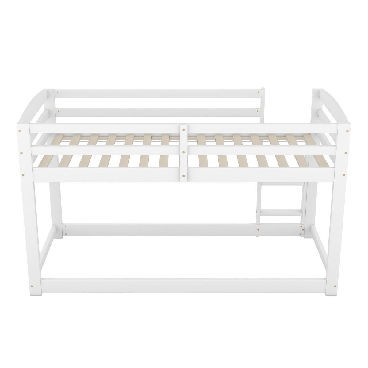 ETAGENBETT 90/200 cm weiß aus massivem Kiefernholz mit Sicherheitsgeländer - Weiß, Holz (90/200cm) - OKWISH