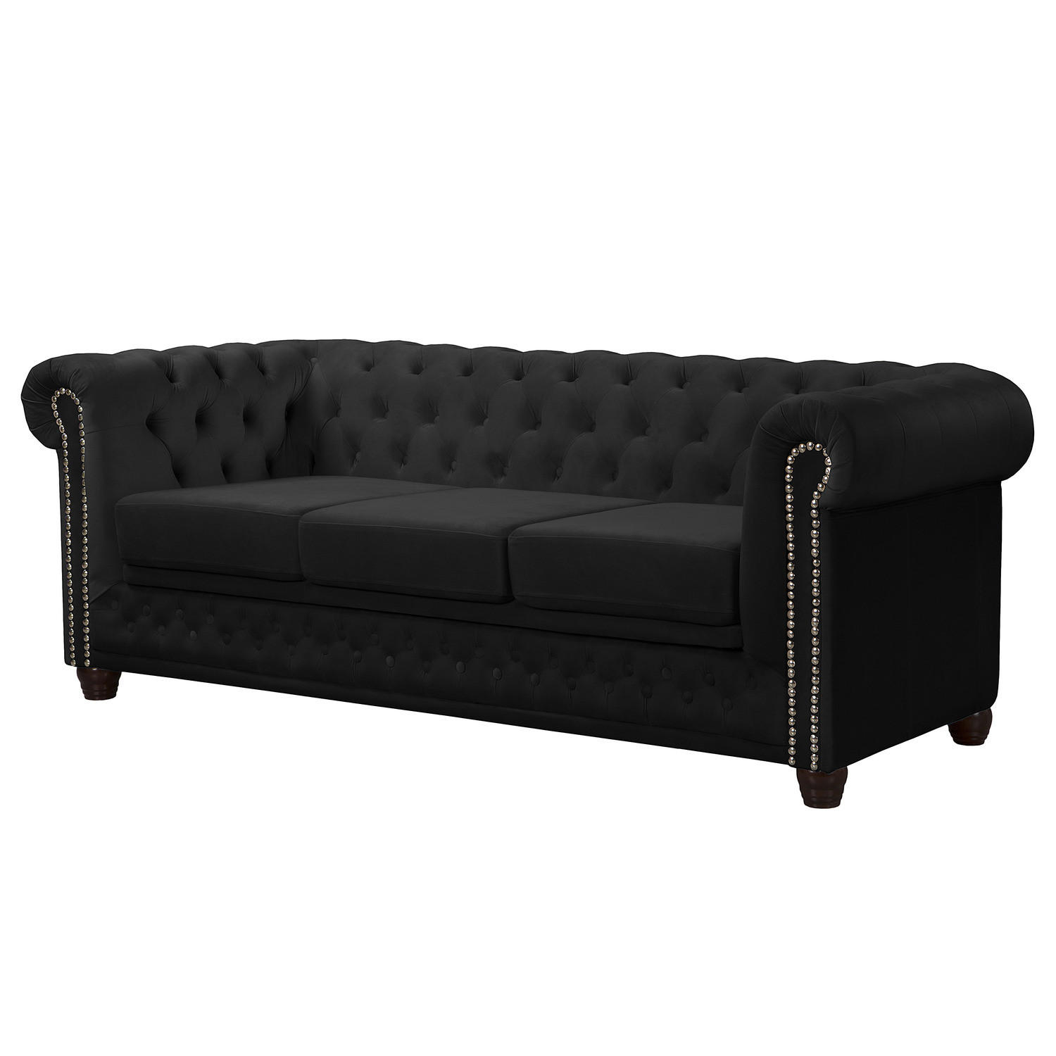 3-SITZER SOFA - Schwarz, Textil (203/72/86cm) - home24