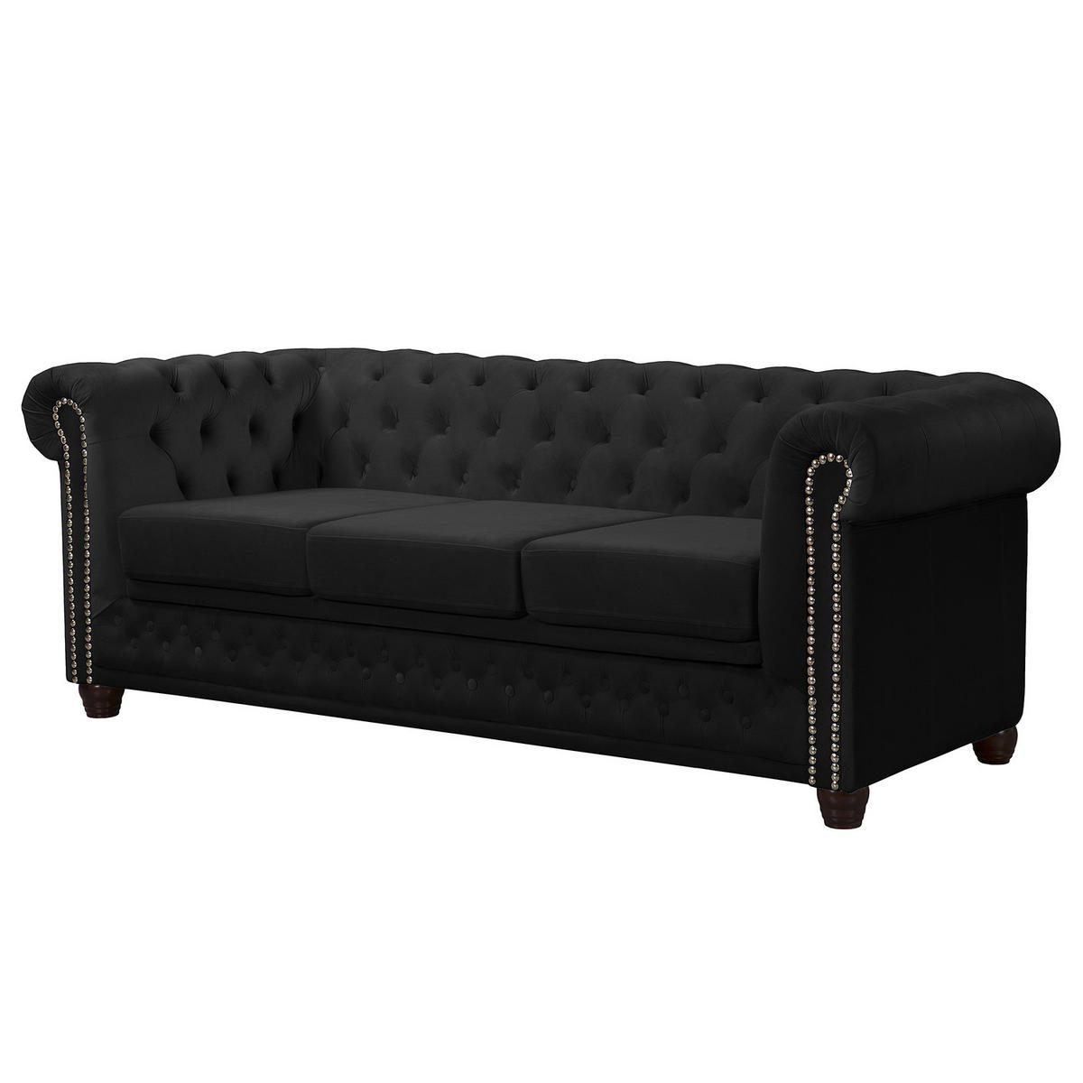 3-SITZER SOFA - Schwarz, Textil (203/72/86cm) - home24