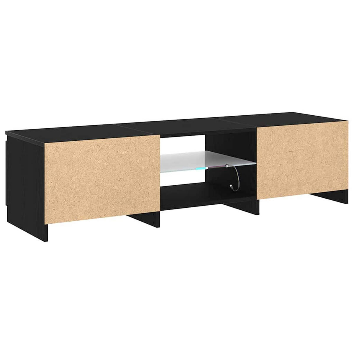 TV-SCHRÄNK Schwarz Eichen-Optik 140/40/36 Cm - Schwarz, Holzwerkstoff (40/36/140cm) - vidaXL