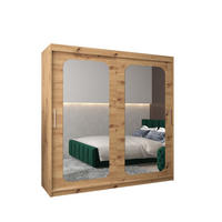 SCHWEBETÜRENSCHRANK 200/200/62 2-türig - Silberfarben/Eiche Artisan, Holz/Kunststoff (200/200/62cm) - MÖBEL KRYSPOL