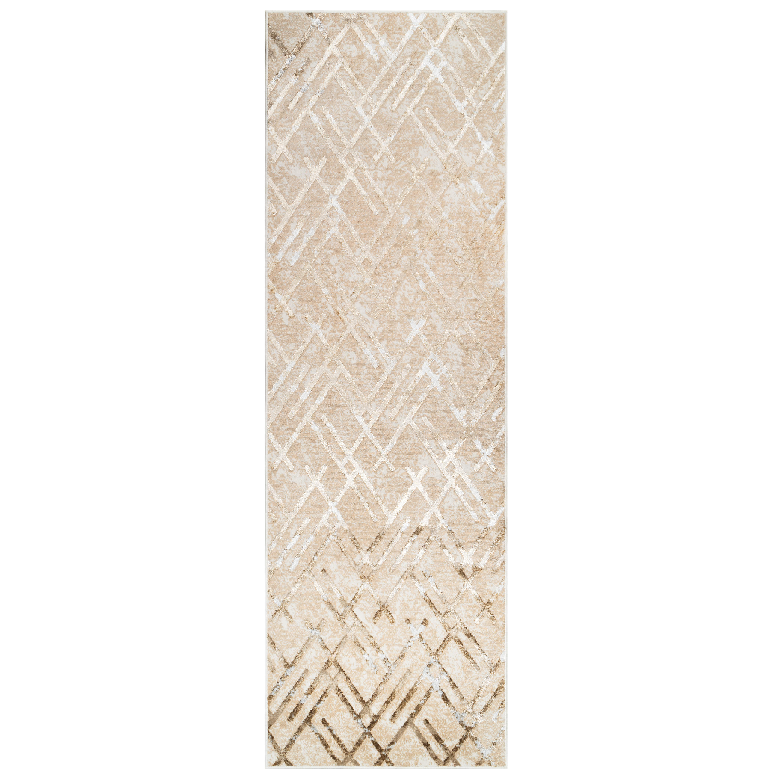 TEPPICHLÄUFER CRYSTAL beige abstrakt 120/200 cm - Beige, Textil (120/200cm) - Tapiso