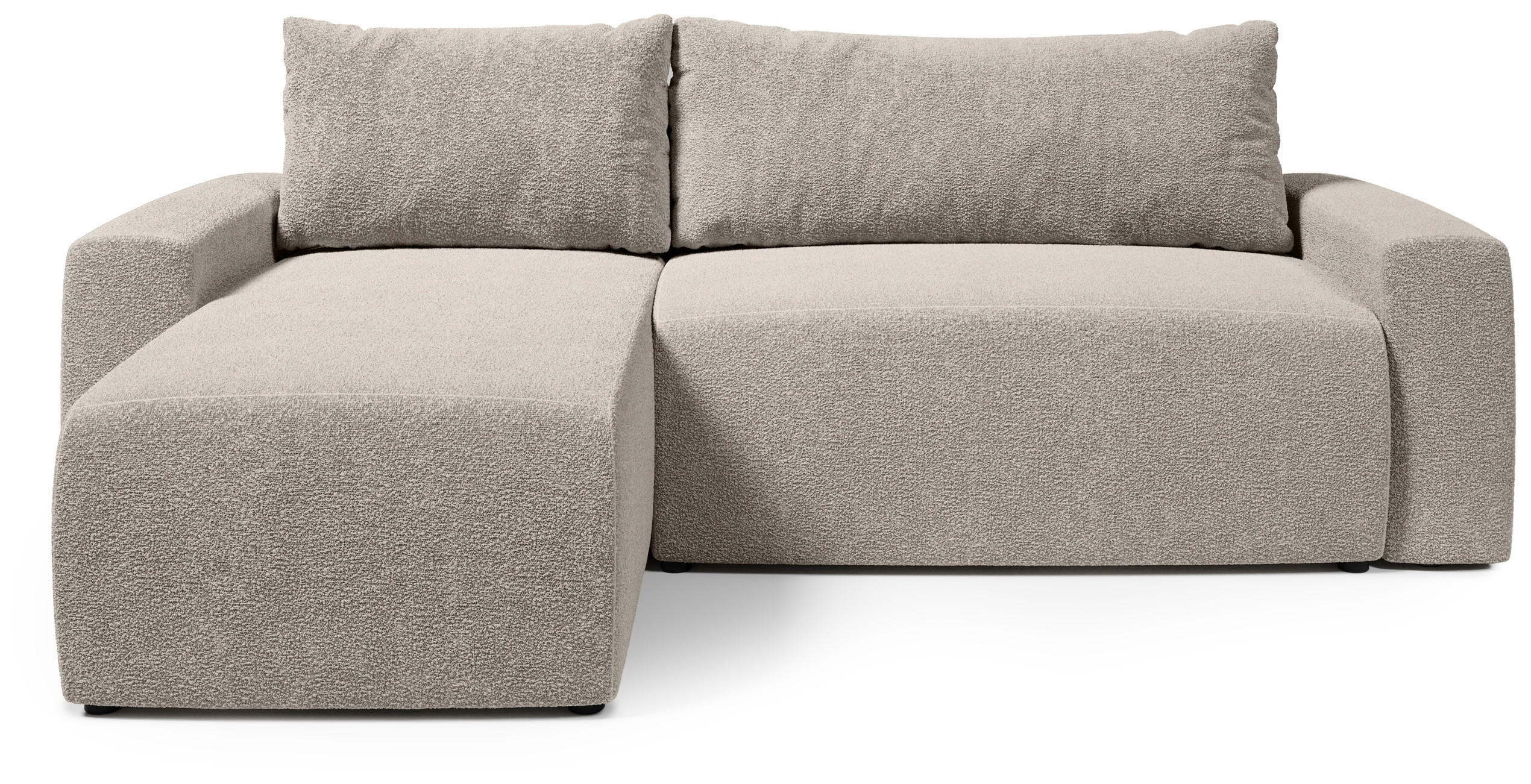 ECKSOFA PLUSH mit Schlaffunktion Ecru Boucle - Ecru, Textil (240/145cm) - Bromarkt