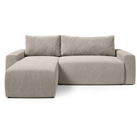 ECKSOFA PLUSH mit Schlaffunktion Ecru Boucle - Ecru, Textil (240/145cm) - Bromarkt