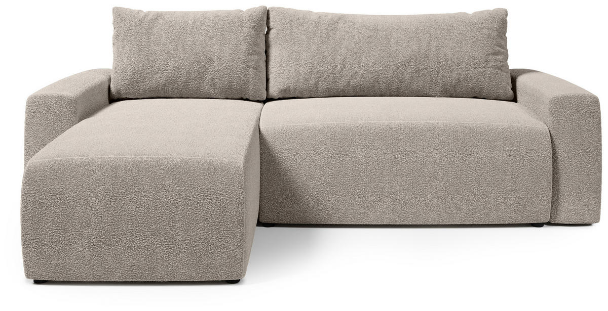 ECKSOFA PLUSH mit Schlaffunktion Ecru Boucle - Ecru, Textil (240/145cm) - Bromarkt