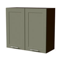 HÄNGESCHRANK Oslo W3/80 Lava / Reed Green Matt 80 / 32,5 / 72cm - Dunkelgrau/Grün, Holz/Holzwerkstoff (80/72/32.5cm) - Feldmann-Wohnen