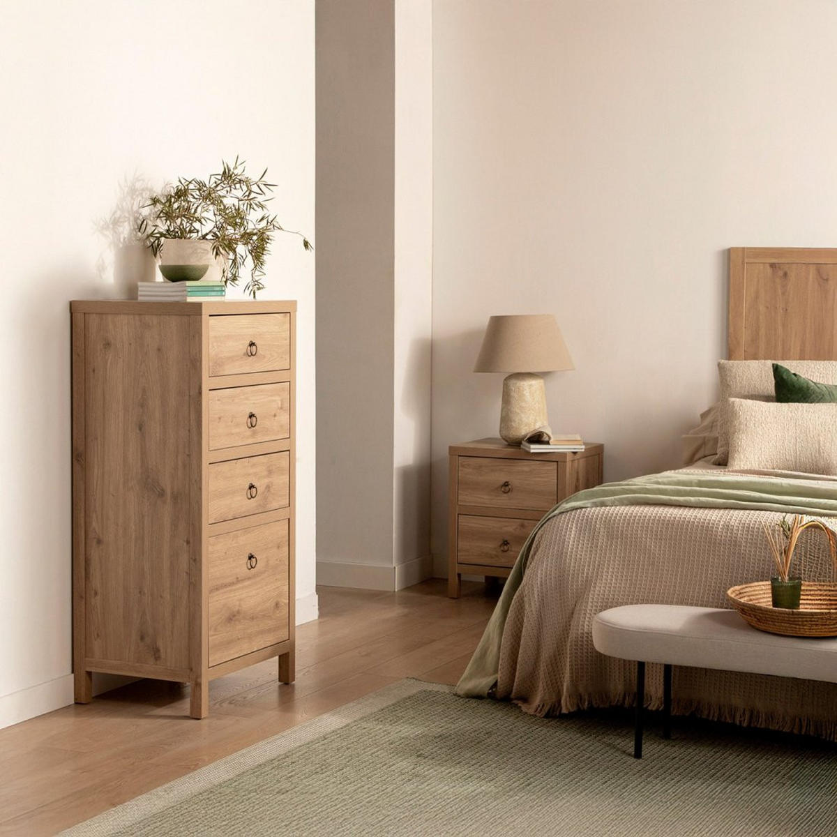 SCHUBLADENSCHRANK Livorno Natürlich 55 cm x 120 cm - Naturfarben, Holzwerkstoff (55/120/45cm) - Klast Home