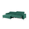 ECKSOFA LAISKA Smaragdgrün Cord Relaxfunktion - Smaragdgrün/Schwarz, Textil/Metall (282/177cm) - KAWOLA