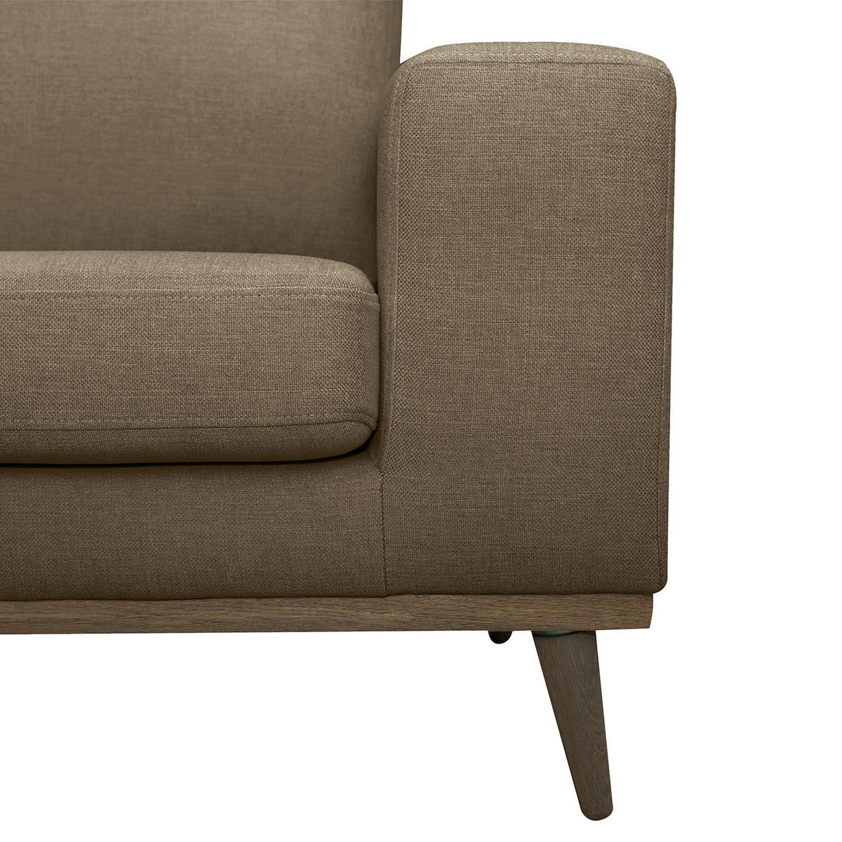 SESSEL - Eichefarben/Beige, Eichenholz/Textil (122/81/88cm) - home24