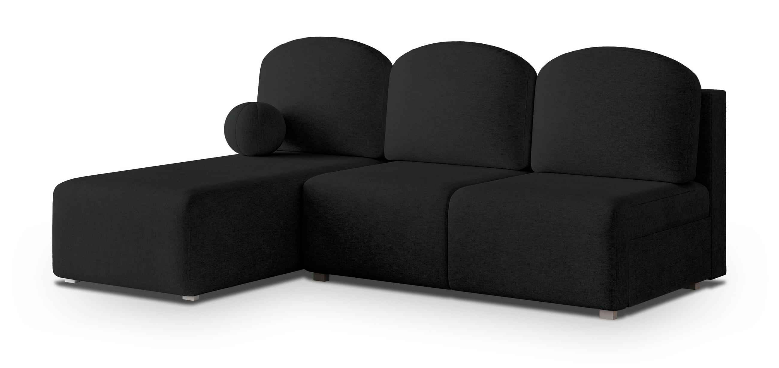 Masseno Ecksofa Schwarz 200x143 cm