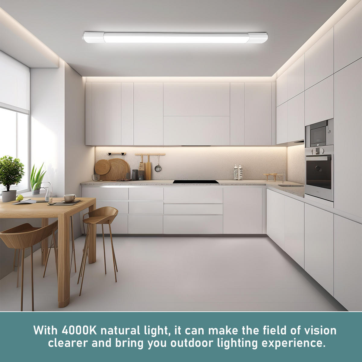 LED Deckenleuchte TR1215 20W 57/6.9/3.2 CM 4er-Set - Weiß, Kunststoff (57/6.9/3.2cm) - LOVHAUS