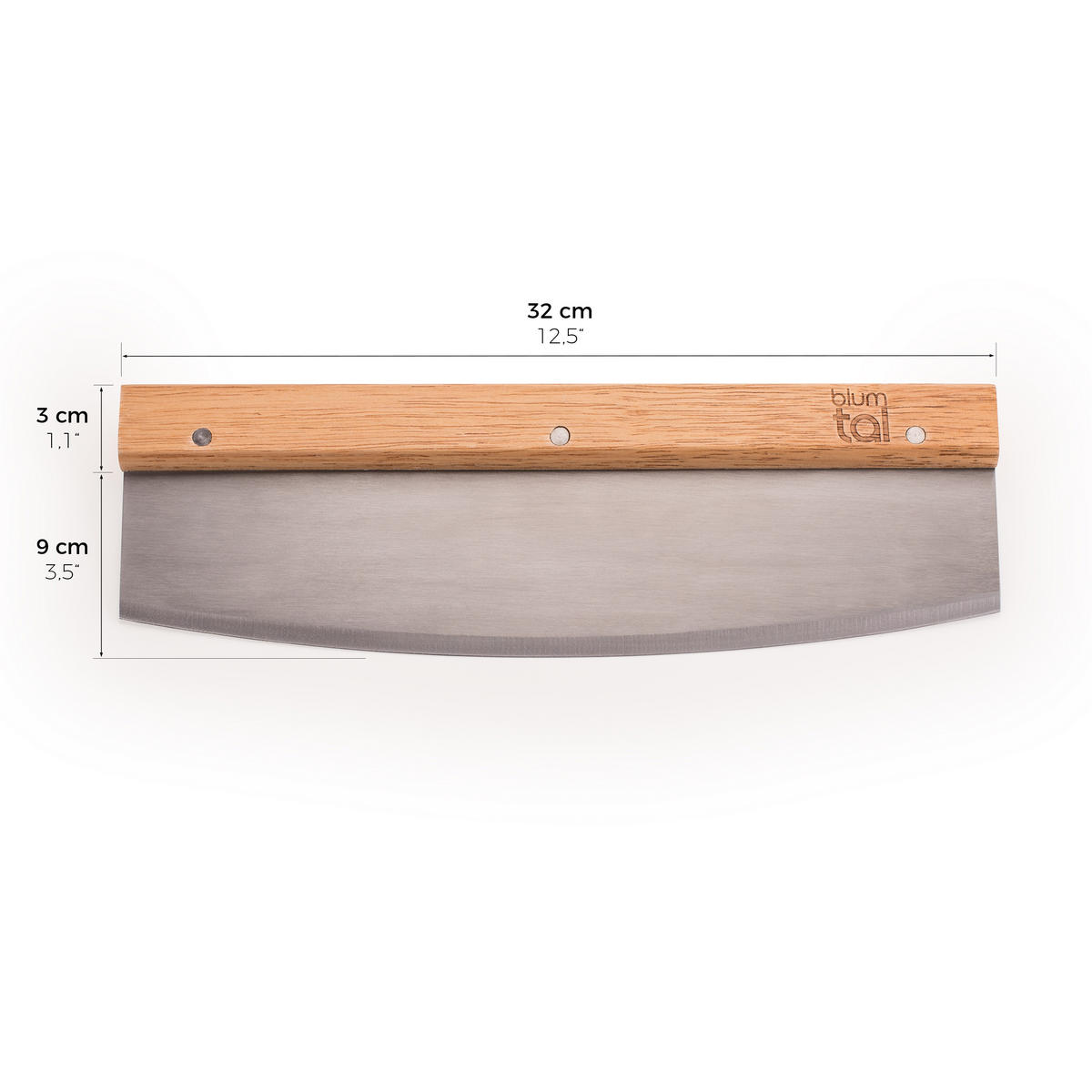 PIZZASCHNEIDER Lovisa - Edelstahlfarben, Holz/Metall (7/1/7cm) - Blumtal
