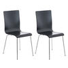 BESUCHERSTUHL Apeldoorn - 2er Set schwarz - Schwarz, Holz (43/87/47cm) - TPFLiving