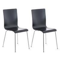 BESUCHERSTUHL Apeldoorn - 2er Set schwarz - Schwarz, Holz (43/87/47cm) - TPFLiving