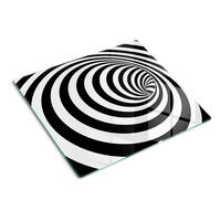 GLASPLATTE 60x52 cm Spirale mit Streifen - Schwarz, Glas (60/0.4/52cm) - TULUP