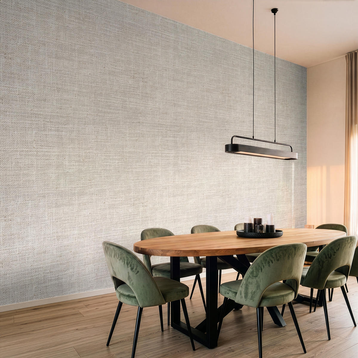 TAPETE - Leinen - Textur - Beige - 450x280 cm - Creme, Papier (450/280cm) - OnlyWow