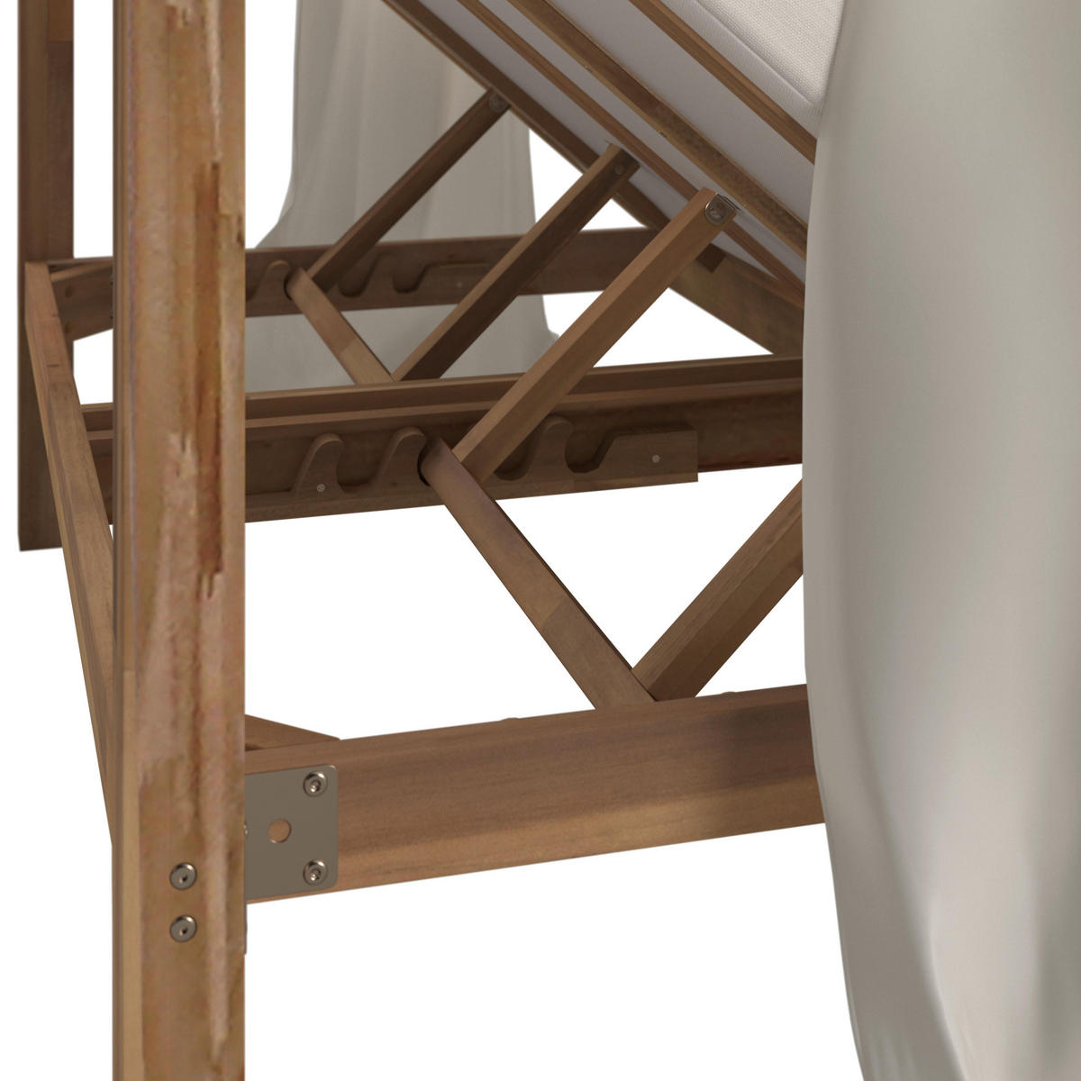 SONNENINSEL Nicola Creme Holz/Outdoorstoff - Creme, Holz (1/194.5/190cm)