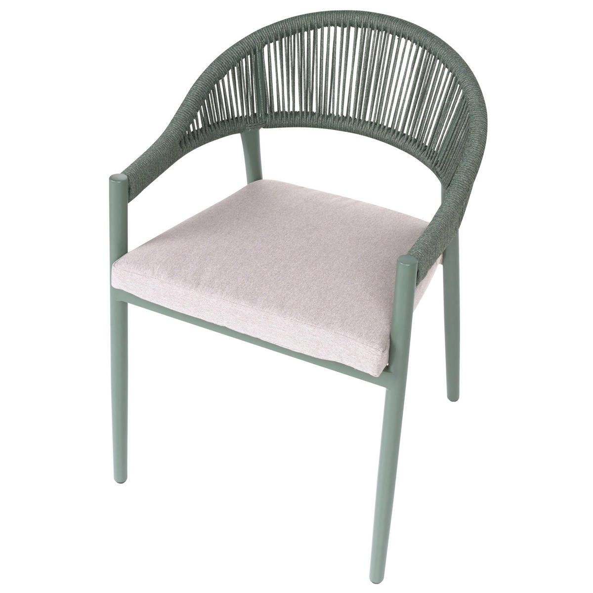 STUHL 4er-Set und Sitzkissen Metall Grün Ormea - Taupe, Metall (56/80/54cm) - Beliani
