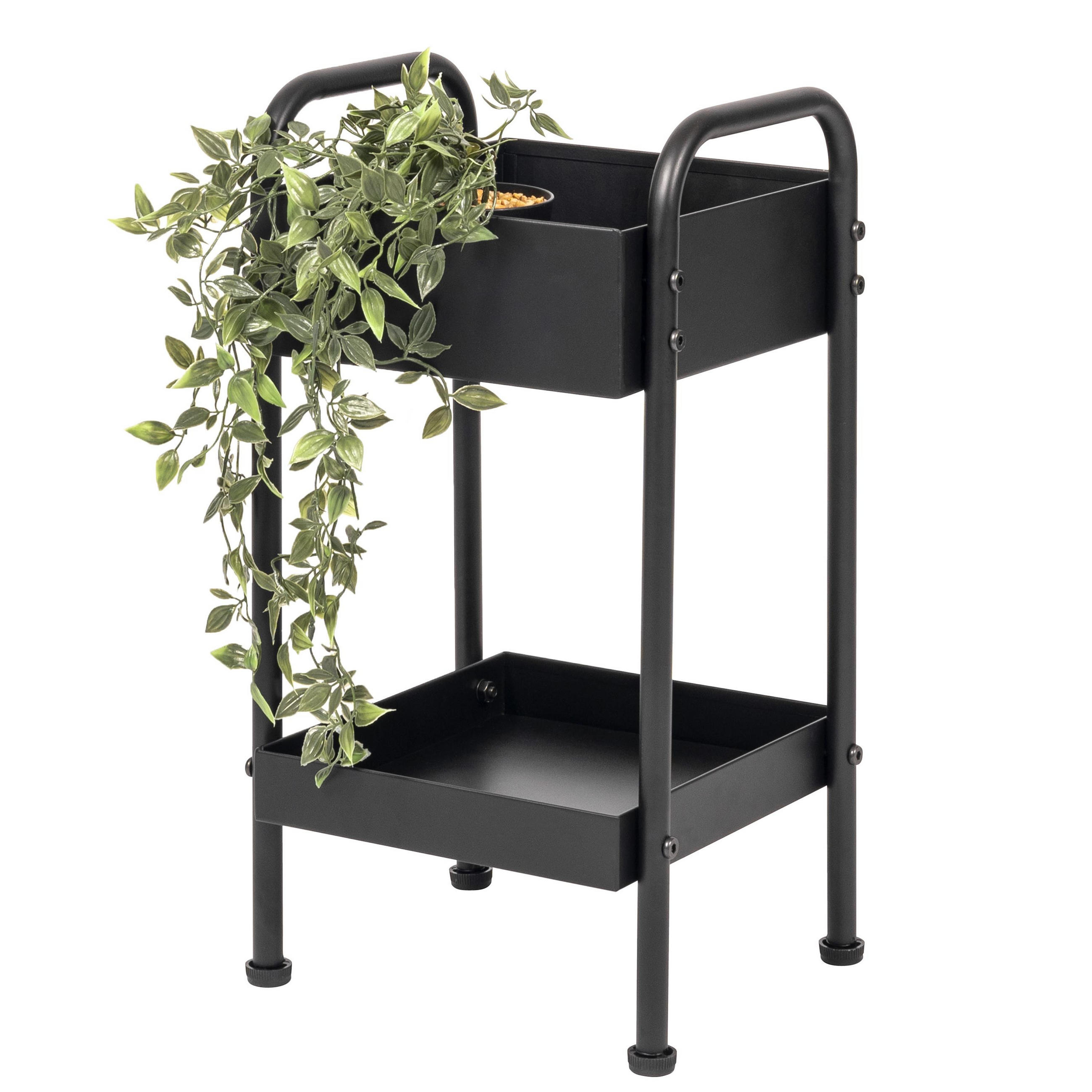 PFLANZENSTÄNDER, schwarz - Schwarz, Metall (29/30/58cm) - eluno