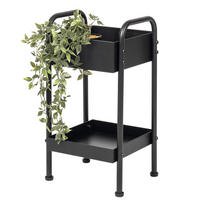 PFLANZENSTÄNDER, schwarz - Schwarz, Metall (29/30/58cm) - eluno