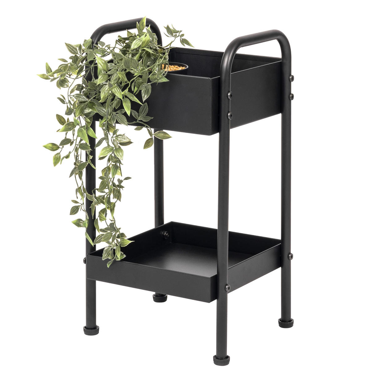 PFLANZENSTÄNDER, schwarz - Schwarz, Metall (29/30/58cm) - eluno