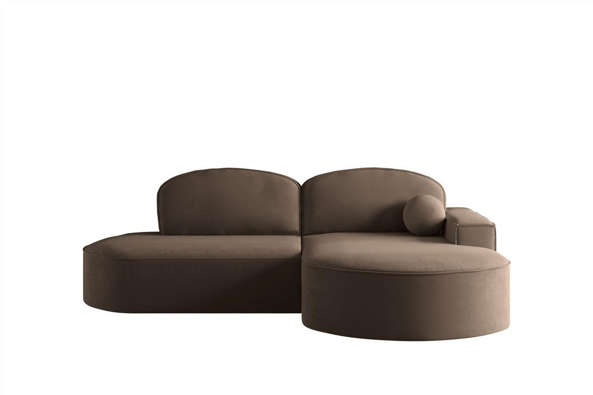 ECKSOFA Girona Mit Schlaffunktion - Braun, Holzwerkstoff/Textil (278/179cm) - Fun Möbel
