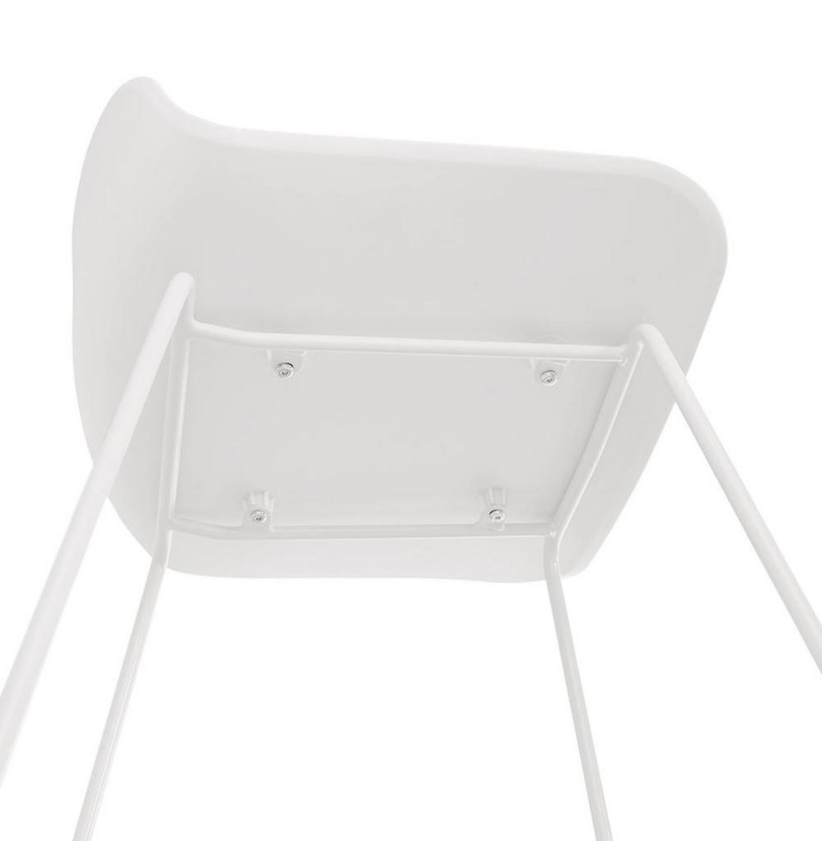 SITZHOCKER Kunststoff Metallgestell Sitzhöhe 66cm Industriedesign JORALI MINI, Weiß 48x53x85 cm - Weiß, Kunststoff/Metall (48/85/53cm) - KADIMA DESIGN