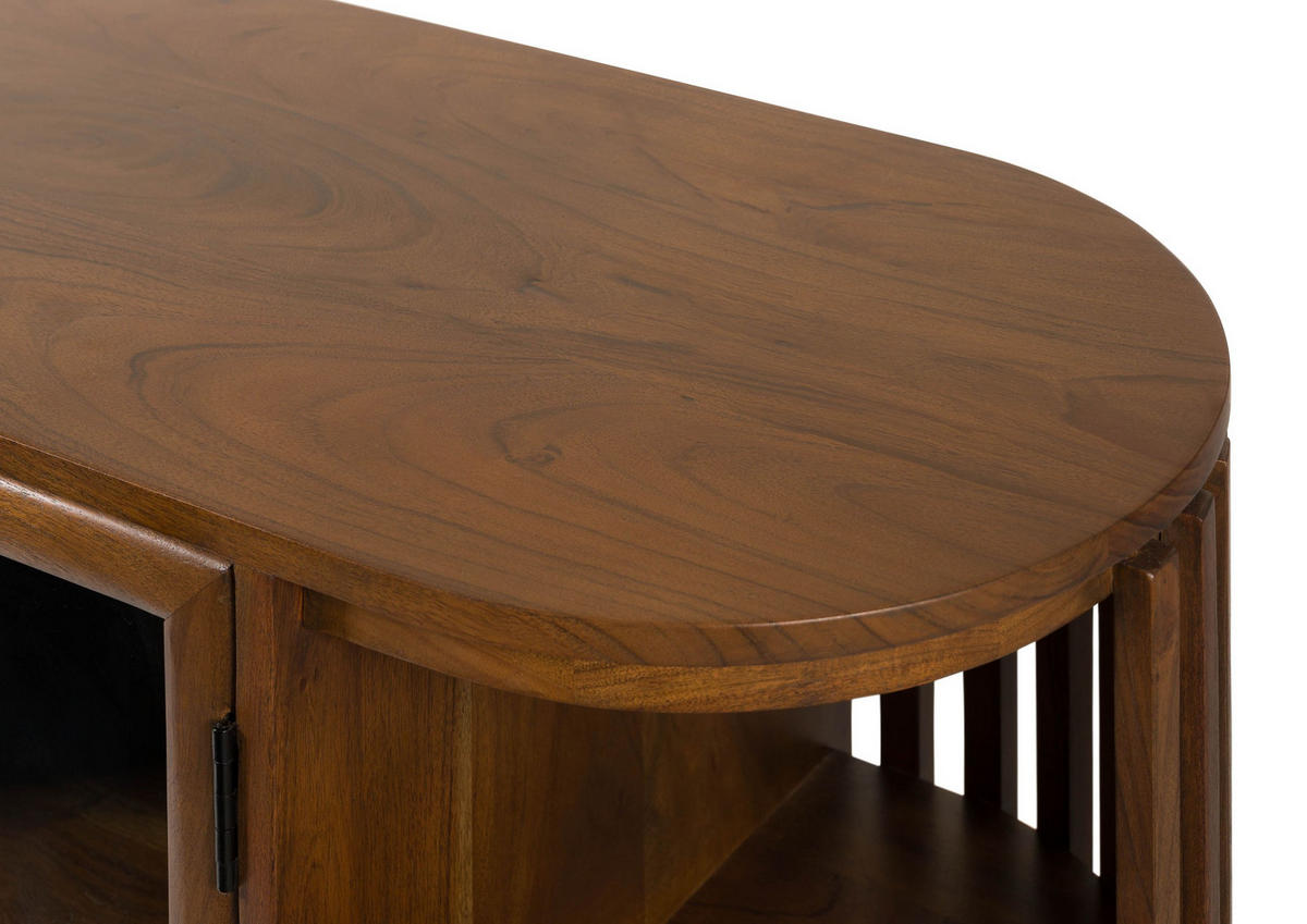 SIDEBOARD Akazie 200x40x80 natur lackiert MADRID #56 - Braun, Holz (200/80/40cm) - Massivmoebel24