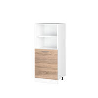 HOCHSCHRANK R-Line Sonoma 60 cm mit offenen Regalen, und Tür - Weiß/Sonoma Eiche, Holzwerkstoff (60/143/57.2cm) - Vicco