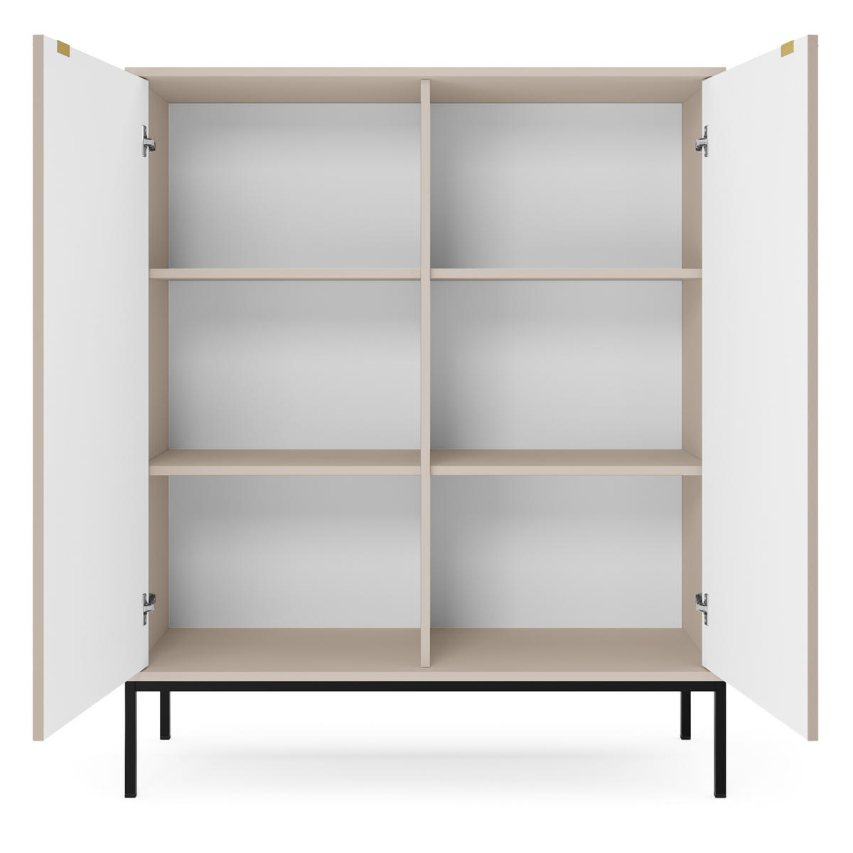 HIGHBOARD STELLARE 104/125/39cm 2 Türen Kaschmir - Kaschmir/Goldfarben, Holzwerkstoff (104/125/39cm) - MASSENO