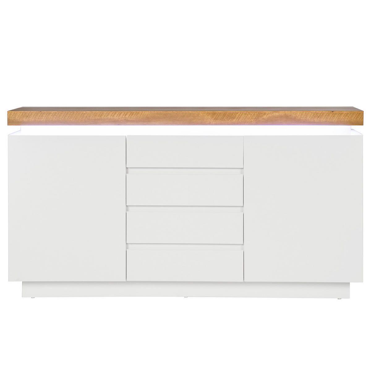 SIDEBOARD mit Beleuchtung - Weiß, Holzwerkstoff (150/80/40cm) - home24