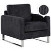 SESSEL Cord Schwarz Vind - Schwarz, Textil/Metall (76/82/82cm) - Beliani