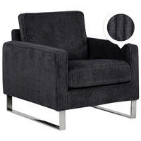 SESSEL Cord Schwarz Vind - Schwarz, Textil/Metall (76/82/82cm) - Beliani