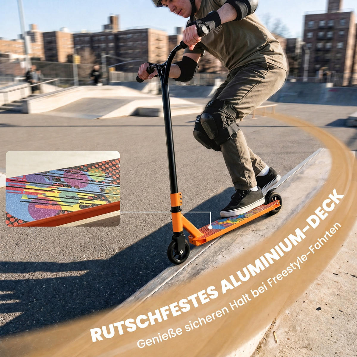 STUNTSCOOTER Aluminium Stahl Orange - Orange, Metall (65/48/82cm) - SPORTNOW
