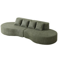 4-SITZER-SOFA DE-34556 Modularer Memory-Schaum Grün - Grün, Textil (110/65/310cm) - ComfortXL