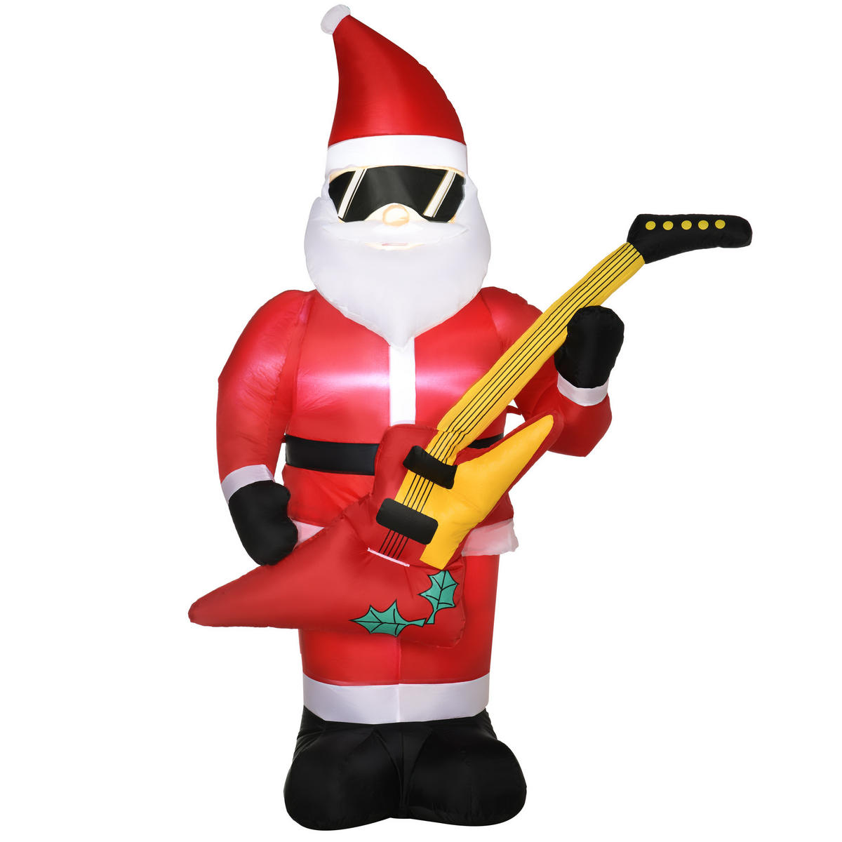 AUFBLASBARER Weihnachtsmann, Polyester, Rot - Rot, Kunststoff (75/215/140cm) - Outsunny