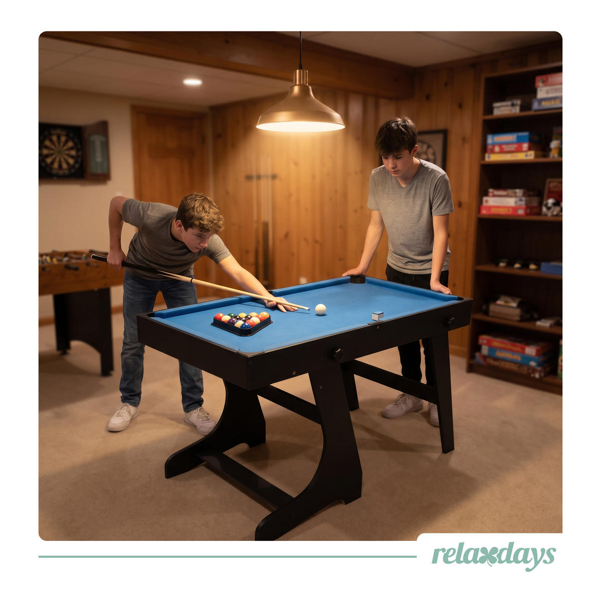 SPIELTISCH Schwarz 4-in-1 klappbar - Multicolor, Holzwerkstoff/Kunststoff (106.5/61cm) - Relaxdays