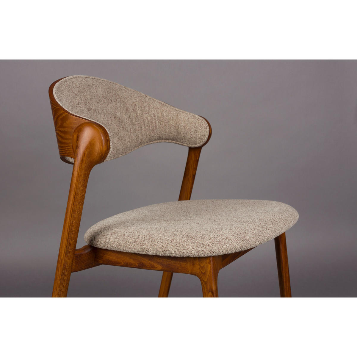 ESSZIMMERSTUHL Babington Walnussfarbe - 2 er Set - Beige, Holz (58/80.5/56.5cm) - Dutchbone
