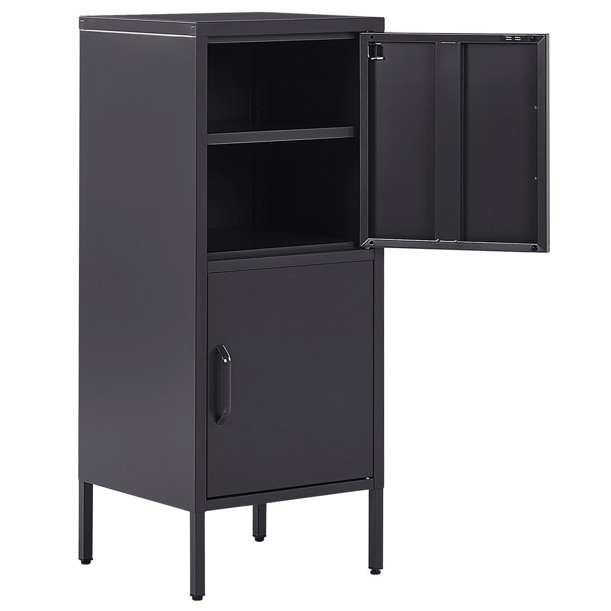 AKTENSCHRANK schwarz 2 Türen Huron - Schwarz, Metall (40/102/40cm) - Beliani