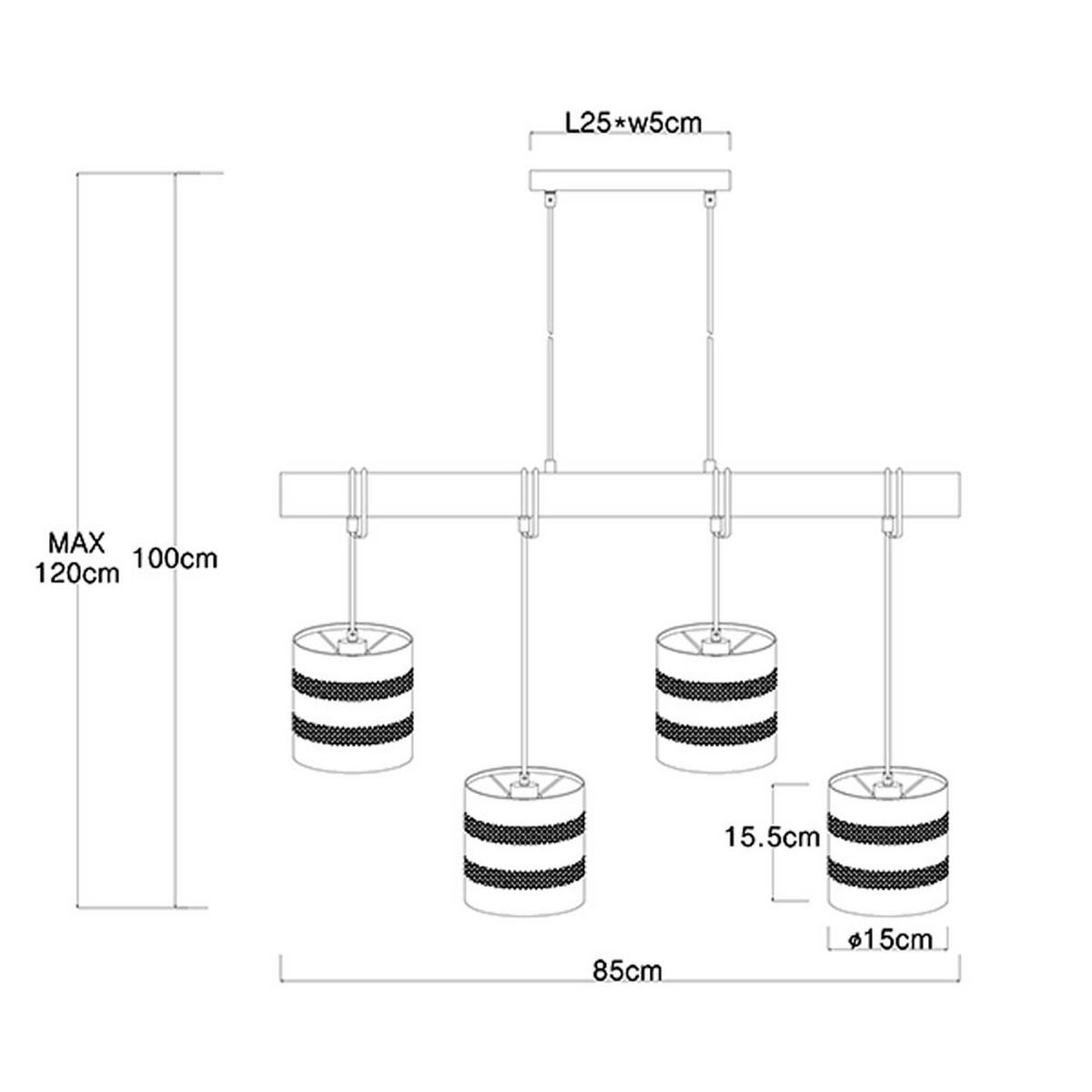 HÄNGELEUCHTE Soeni Holz Braun - Braun, Holz (85/15/120cm) - Globo Lighting