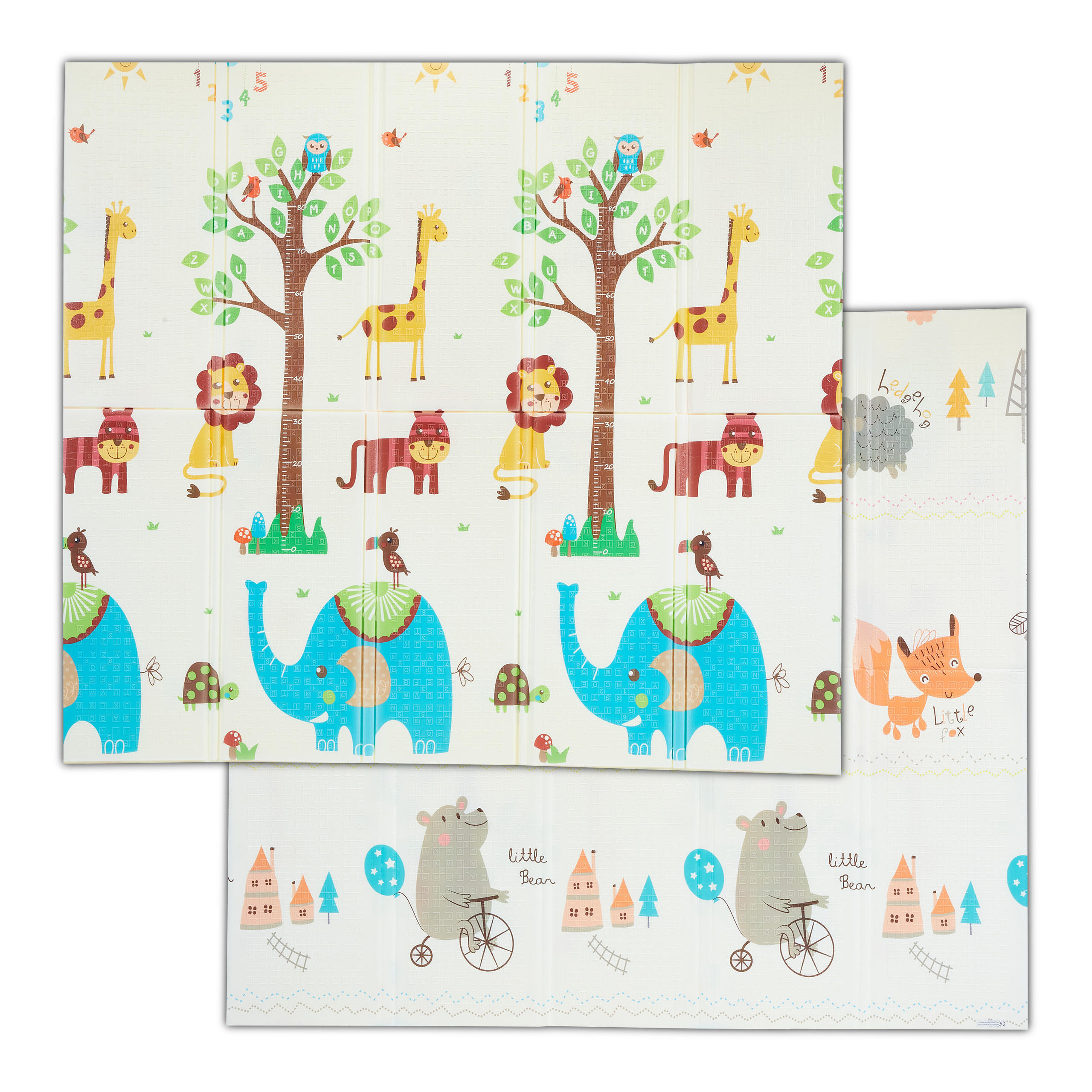 SPIELMATTE Bunt faltbar Tiermotive 195x175 cm - Multicolor, Kunststoff/Textil (195/175cm) - Relaxdays