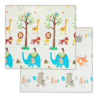 SPIELMATTE Bunt faltbar Tiermotive 195x175 cm - Multicolor, Kunststoff/Textil (195/175cm) - Relaxdays