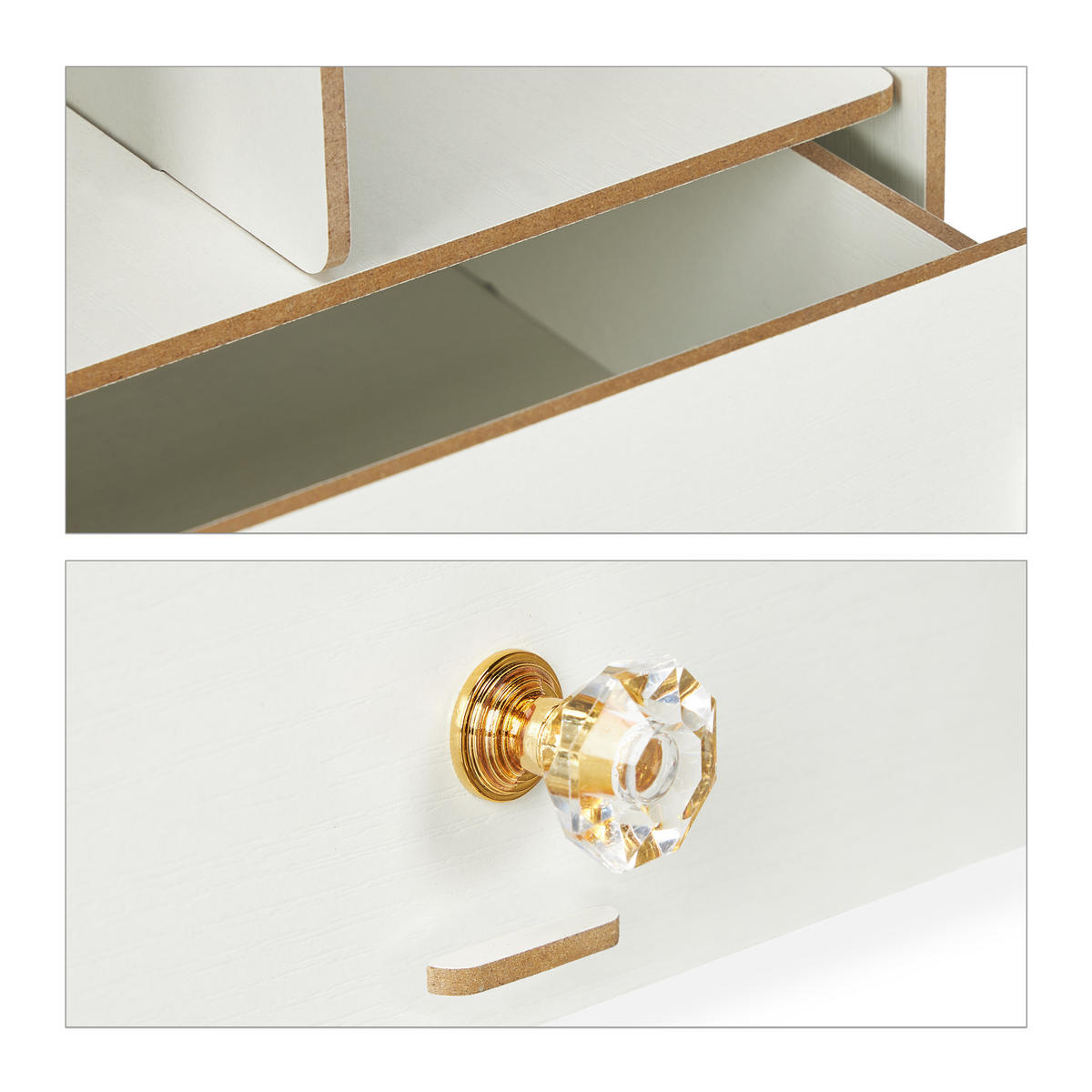 SCHREIBTISCH-ORGANIZER - Weiß, Holzwerkstoff (24/33/29.5cm) - Relaxdays