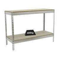 SCHWERLASTREGAL MINI WOOD YETI TWO | HxBxT 90x120x45cm | Fachlast 400kg | Verzinkt - Silberfarben, Metall (120/90/45cm) - PROREGAL