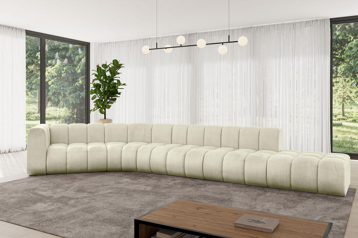 ECKSOFA modulares Sofa Tilmo-L2 - 490x194x70 cm Beige - Beige, Holzwerkstoff/Textil (490/194cm) - ALTDECOR