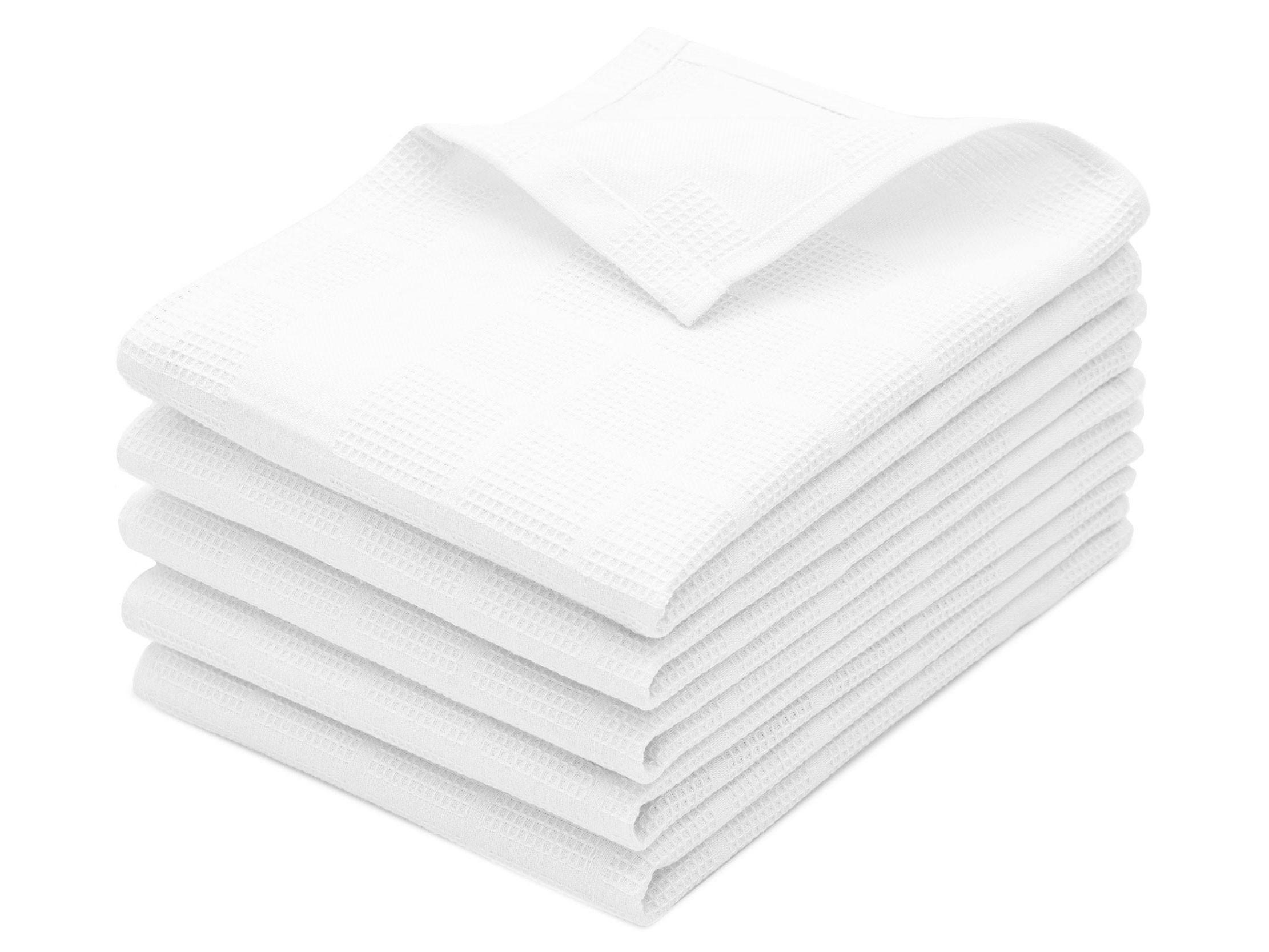 GESCHIRRTÜCHER, 5er-Set, 50x70 cm, 100% Baumwolle, Weiß - Weiß, Textil (50/70cm) - Zollner