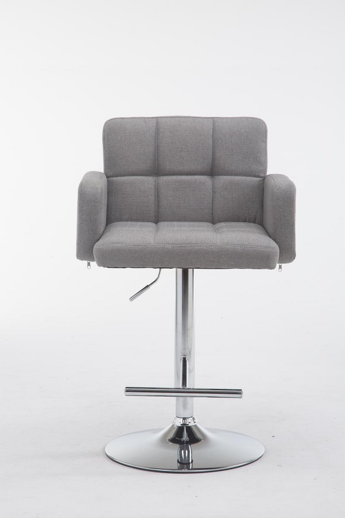 BARHOCKER Stoff grau - Chromfarben/Grau, Textil/Metall (60/93/56cm) - CLP