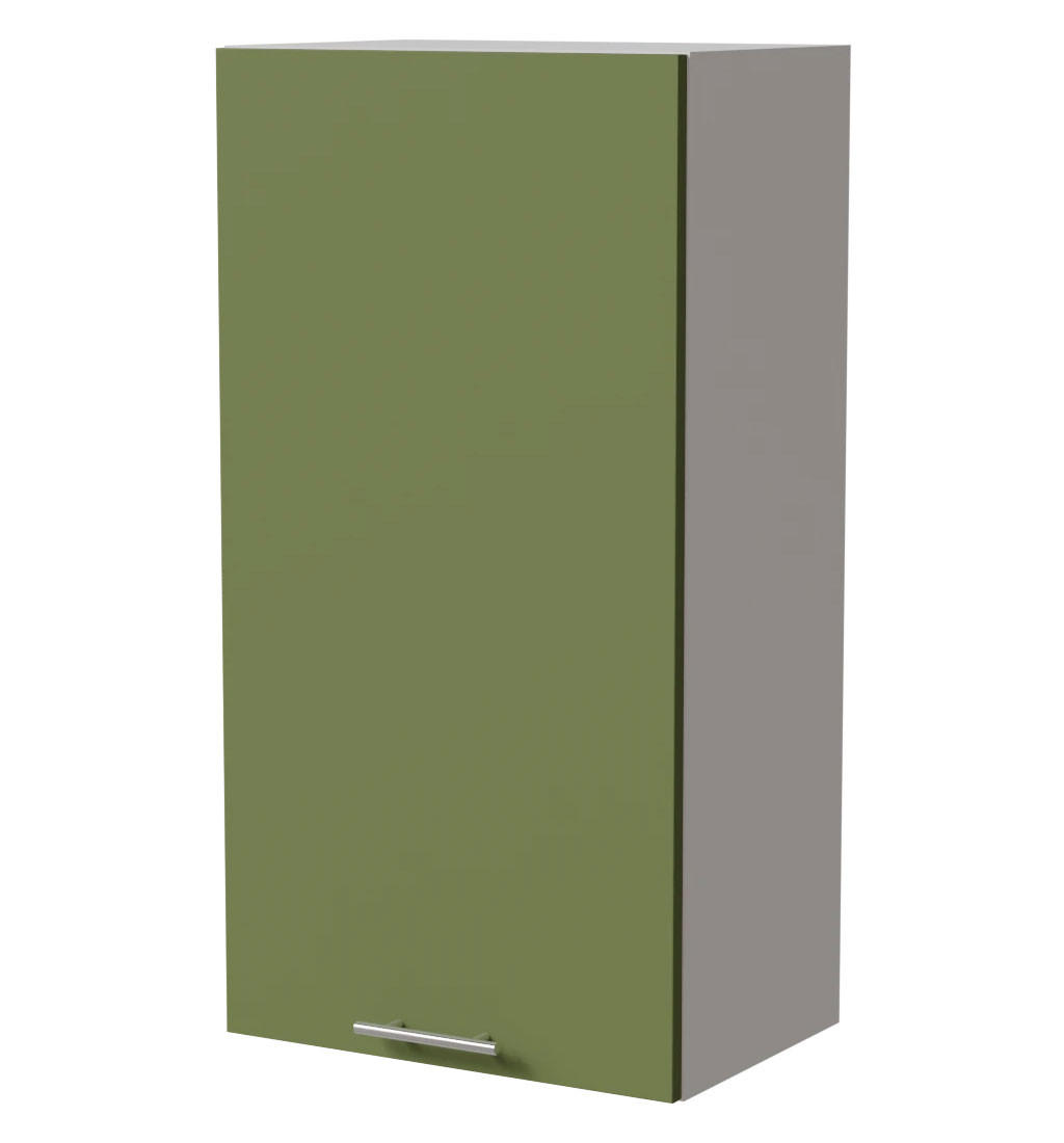 HÄNGESCHRANK Brerra W4/50 Weiß / RAL 6025 farngrün Matt 50 / 32,5 / 96cm - Weiß/Grün, Holz/Holzwerkstoff (50/96/32.5cm) - Feldmann-Wohnen