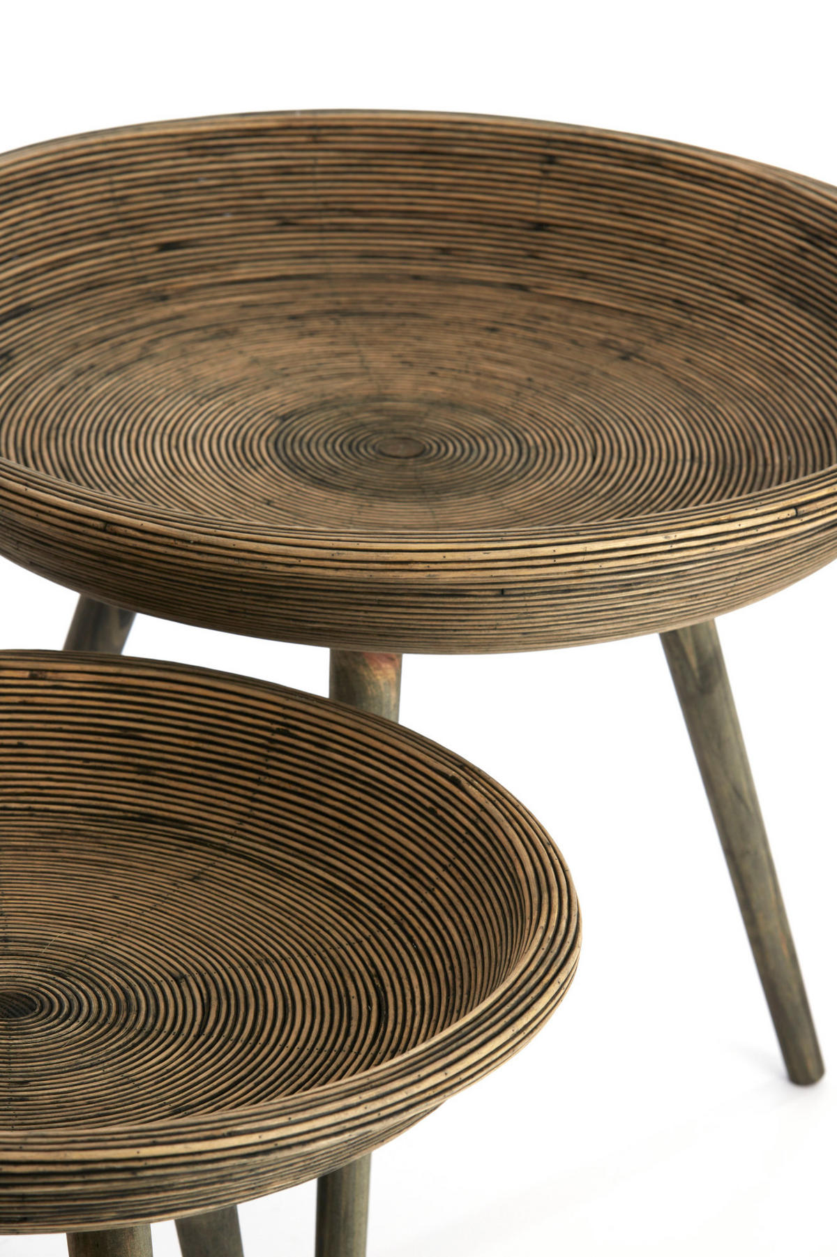 BEISTELLTISCH Colon Braun Ø56/48 cm 2er-Set - Dunkelbraun, Holz (56/56/48cm) - Light & Living