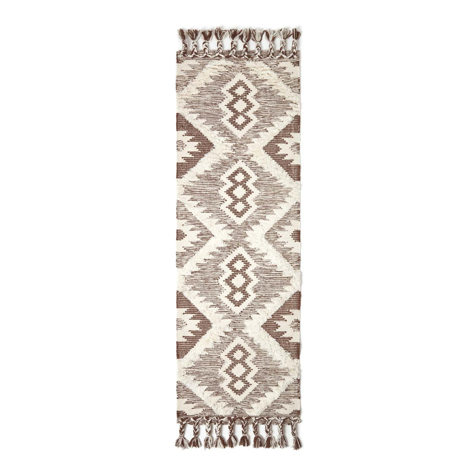 KELIM-TEPPICHLÄUFER Lhasa handgewebt 66/200 cm - Braun, Textil (66/200cm) - Homescapes